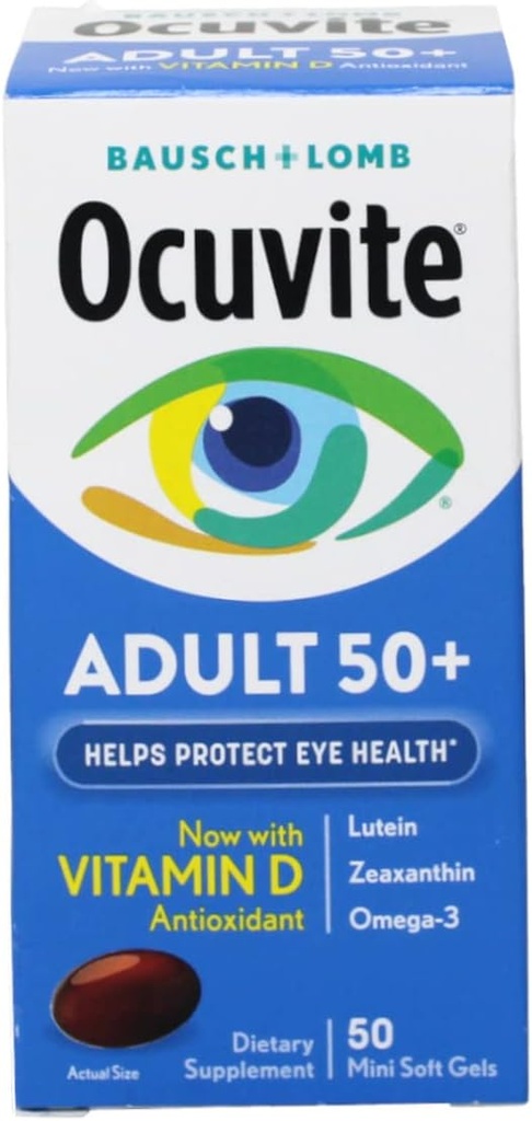 Ocuvite Erwachsene 50+ Augen Vitamine und Mineralische Ergänzungen mit Lutein, Zeaxanthin und Omega-3, 50 Graf (Pack von 10)
