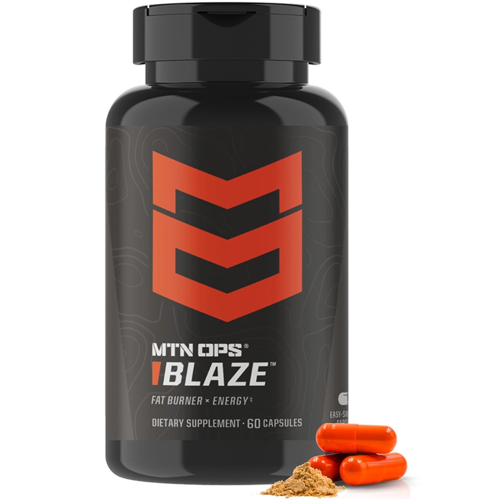 MTN OPS Blaze Fat Burner & Thermogenic Metabolism Booster für Weight Loss, 210mg Koffein pro Servieren Koffein Pillen für Energie-Boost, 30 Portionen