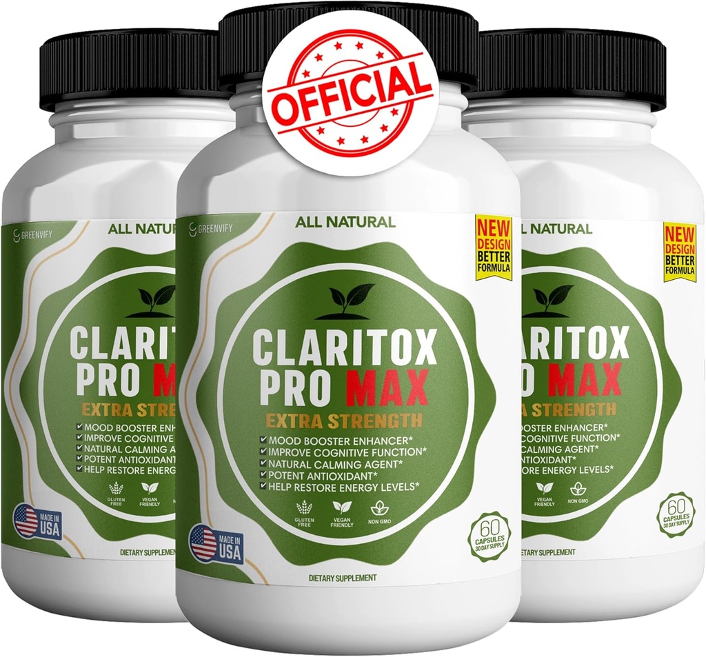 Claritox Pro Max Extra Strength Supplement, Mood Booster, Kognitive Funktion Enhancer, 180 Kapseln (3)