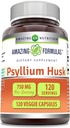 Formules étonnantes Psyllium Husk 750mg Capsules Végétiques Suppléments : Non-GMO.
