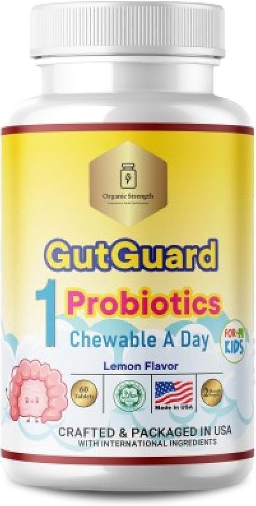 Kinder Probiotika für Gut Gesundheit | Lemon Flavor, Halal Childrens Probiotic | 1 Tag für Kinder Alter 4-12. Probiotika für Kinder, Förderung Verdauungsunterstützung und Wellness.