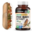 BIO KRAUTER Capsules d'extrait d'écorce de pin 400 mg - 100 Compte - Supplément antioxydant - 95% Proanthocyanidines - Supplément d'écorce de pin - Vegan, Pas de remplissage