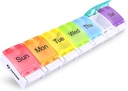 AUVON Wöchentliche Pille Organizer Arthritis Friendly, BPA Free Travel 7 Day Pill Box Case mit Spring Open Design und große Menge an Vitaminen, Cod Liver Öl, Ergänzungen und Medikamente zu halten