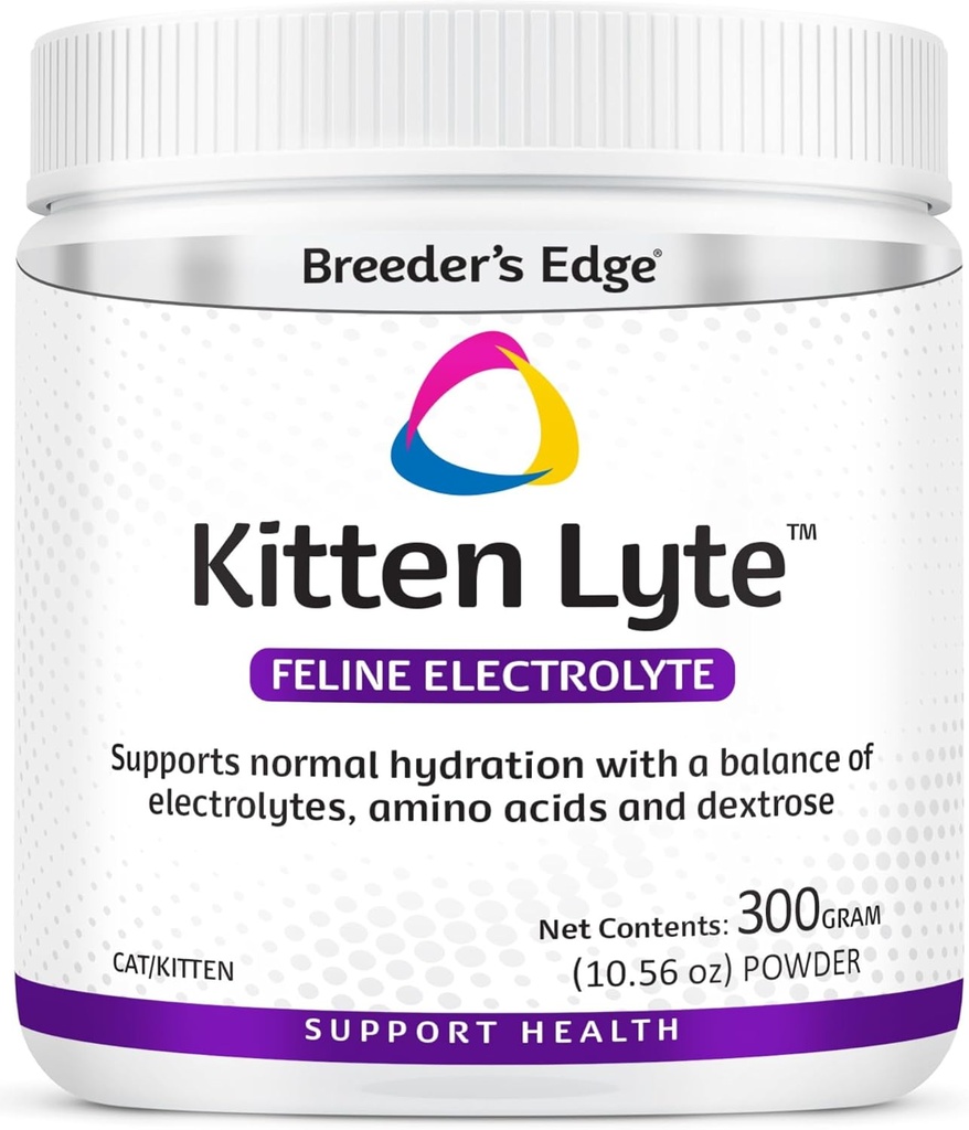 Breeder Edge Kitten Lyte, Elektrolyt-Ergänzung für Kitten und Pflege Katzen, unterstützt Hydration, Energie & Erholung, Hühnersuppe Flavor, 300g