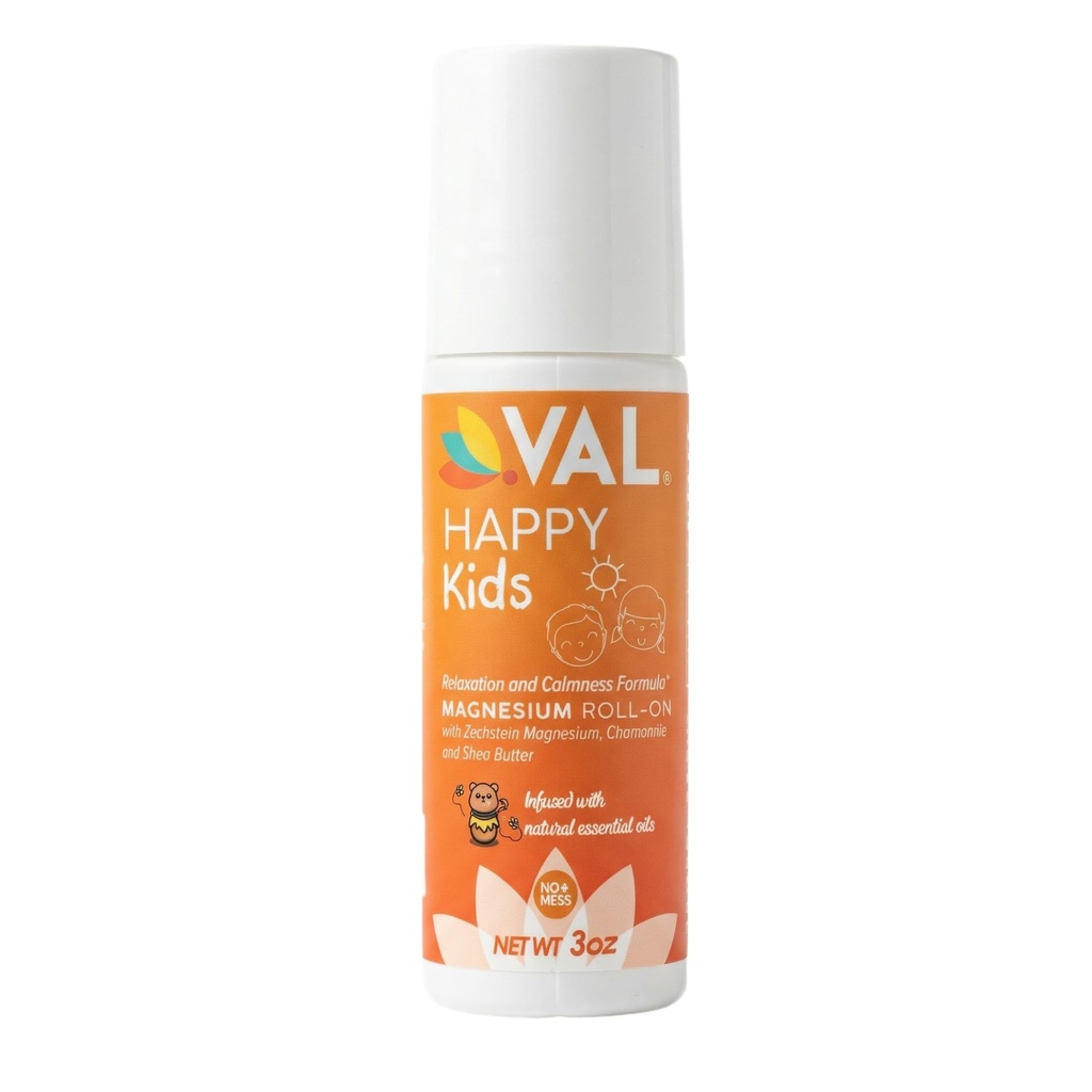 VAL Magnesium Roll-On für Kinder | Gentle Zechstein Magnesium Chloride | Erholung für Tag &amp; Bedtime | Calm & Mood Unterstützung | mit Kamille, Shea Butter & Essential Oils | USA Made | 3oz