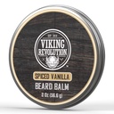 Viking Revolution Spiced Vanille Bart Balm - Bart Butter mit Argan Öl, Bart Weichmacher für Männer mit Jojoba Öl - Bart Moisturizer für Männer mit Bienenwachs - Bart Wachs für Männer (2oz, 1 Packung)