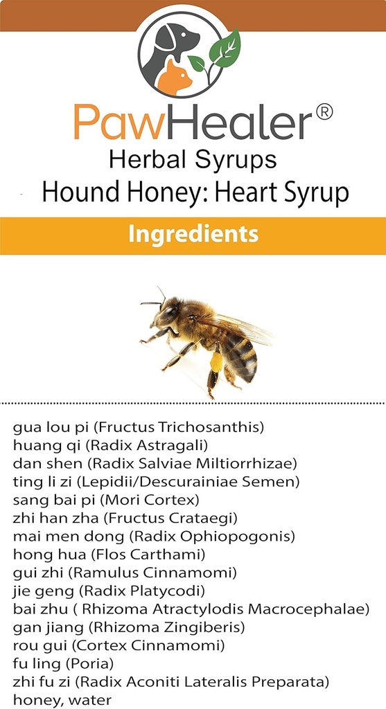 PawHealer® Hound Honey: Herz-Sirup - Kräuter-Remedy für Hunde Husten - 5 fl oz - Suppressant - Kräuter-Remedy - Gagging & Wheezing wegen Herz...