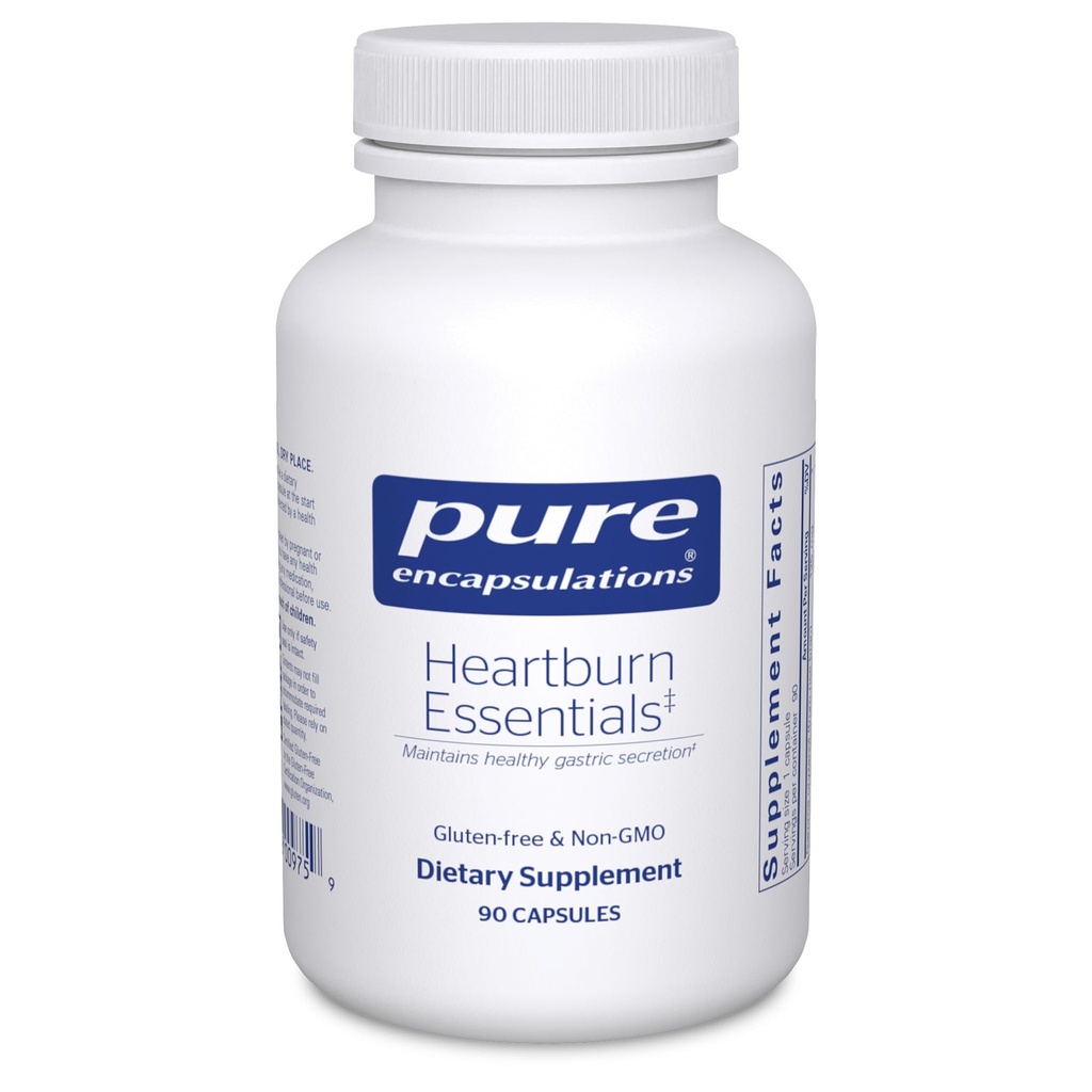 Encapsulations pures Essentiels de brûlures d'estomac - supplément alimentaire aide à réduire les cas de brûlures d'estomac occasionnelles et d'indigestion - avec écorce d'orme gluante - 90 capsules