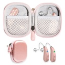 GETGEAR Designed Protective Case for Hearing Aid, Hörverstärker, Persönlicher Klangverstärker, Hörgerät, Hörgerät, Strong Mini Case mit Mesh Tasche (Rose Gold