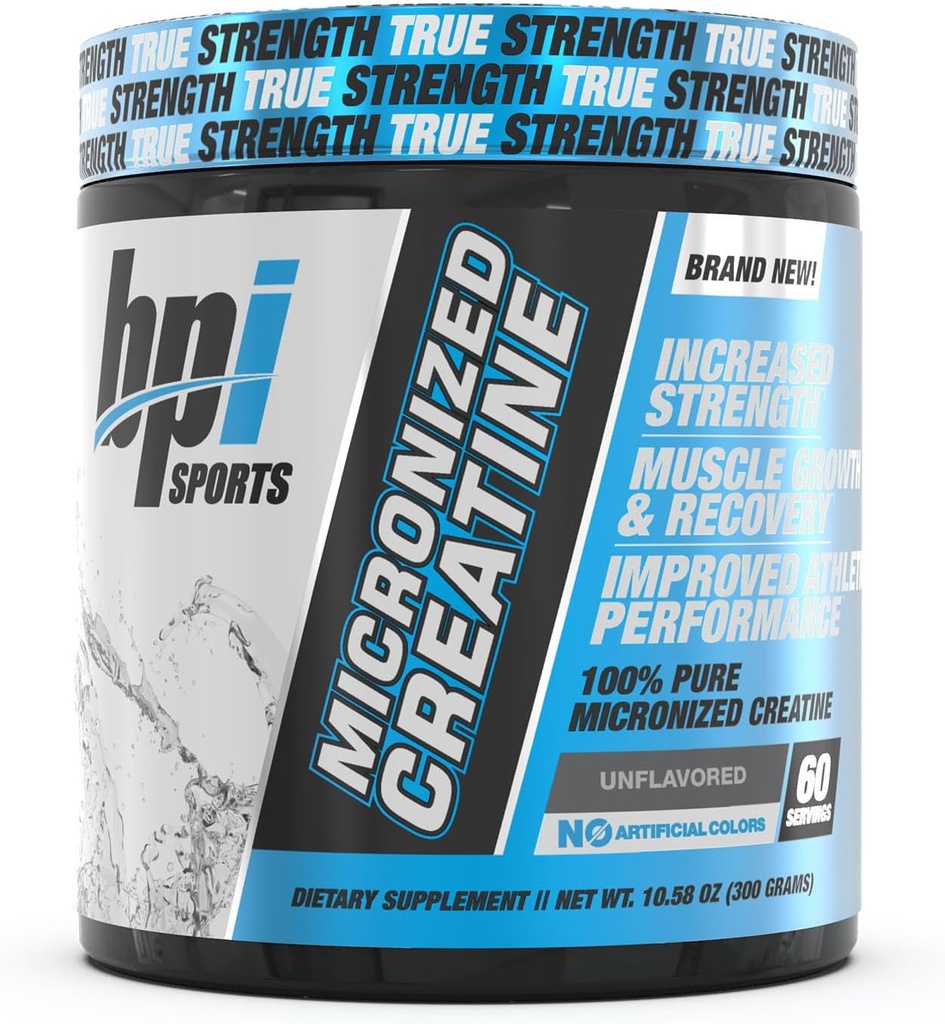 BPI Sports Micronized Creatine - Stärke erhöhen - Verringern Sie Fatigue - Lean Muscle Building - 100% reine Kreatin - Bessere Absorption - Unterstützt Muskelwachstum - Entflammt - 60 Servierungen - 10.58 Unze