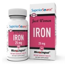 Superior Source Just Women Fer 25 mg - Supplément Fumarate Ferreux pour les femmes - Supplément Fer soutient la santé globale - Formule Aides contre le déséquilibre gastro-intestinal - 90 Comprimés Dissolvés Instantanés