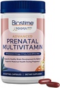 Biostime Fortgeschrittene pränatale Vitamine für Frauen | 20 Nährstoffe, Multivitamin, Folsäure, Eisen, Prebiotikum und Omega 3 EPA & DHA Fettsäuren | Schwangerschaft Vitamine & Support-Ergänzung | 90 Weichgel Pillen