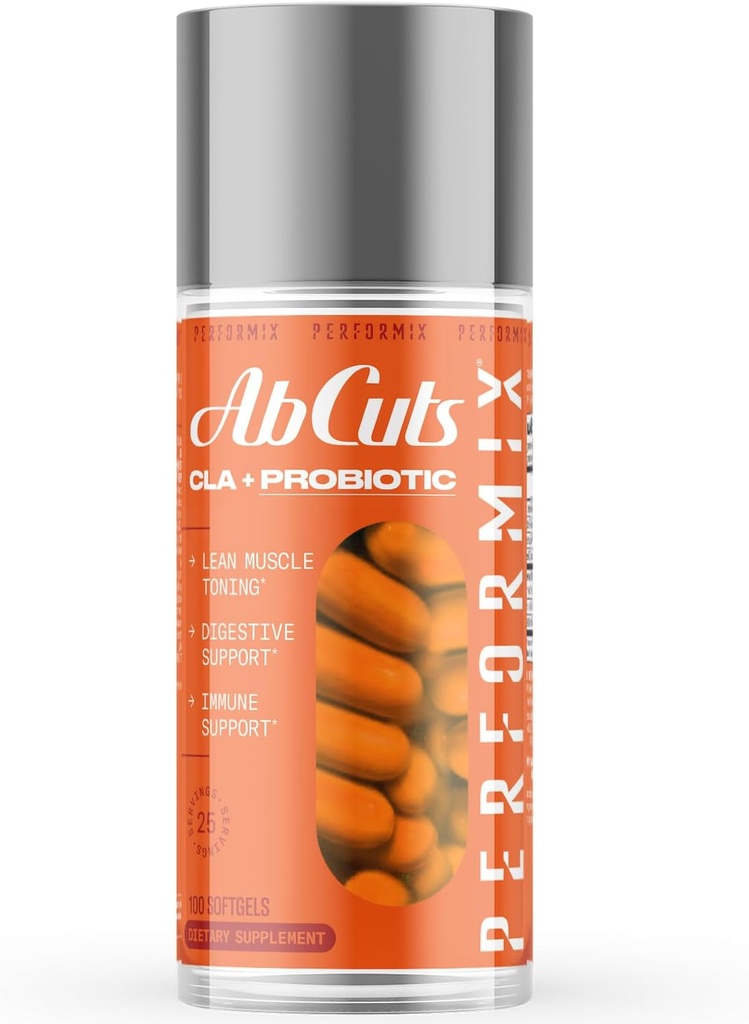 PERFORMIX - AbCuts CLA + Probiotics - Fitnessziele - Unterstützt Lean Muscle Growth & Gut Health - Energy & Endurance - Digestive Health Wellness - Women & Men - 100 Soft Gels