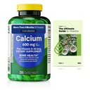 Spring Valley Calcium Plus Comprimés de vitamine D Supplément alimentaire, Santé des os, VIT D 20 mcg, 600 mg, 250 Compte + Guide exclusif VitaMax Vitamine (2 articles)