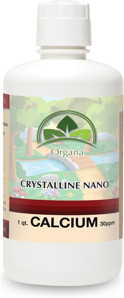 Organa Supplément de calcium liquide cristallin pur - 30 PPM - Minéraux colloïdaux - Supplément de calcium pour les femmes et les hommes - Citrate de calcium liquide alternatif - 99.99% Calcium pur