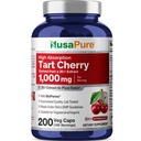 NusaPure Organic Tart Cherry 20:1 Extrakt, 1000 mg Äquivalent zu 20.000 mg 200 Veggie Caps (Vegan, Non-GMO) Bioperine