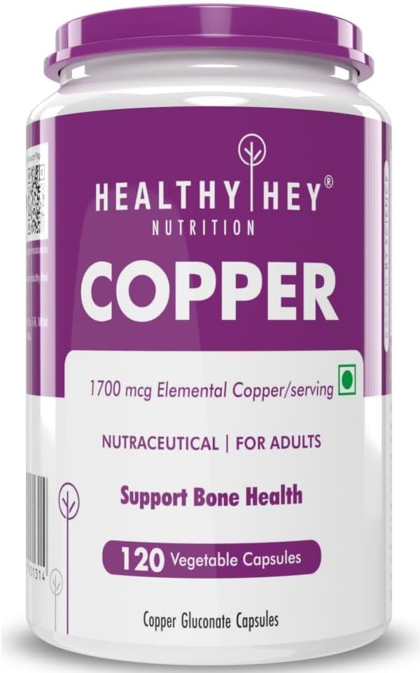 Chelat Kupfer Gluconate - Hochverfügbare Form - Non-GMO, Glutenfrei -120 Veg. Kapseln