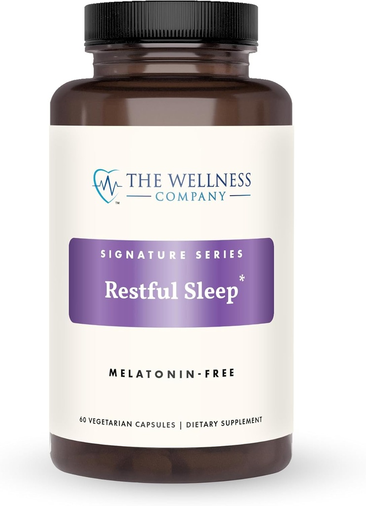 The Wellness Company Restful Sleep - Melatonin-Free, Deep Sleep, REM Support, Non-Habit Forming - Kava, Rafuma Leaf, Ashwagandha & Valerian Root | 60ct (1 Monat Versorgung)