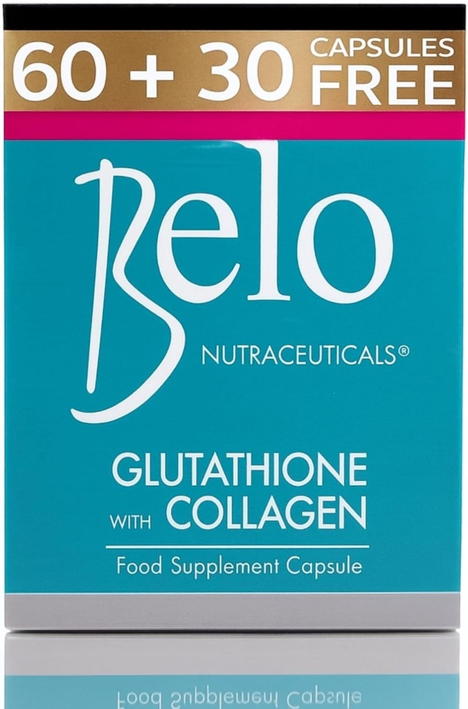 Belo Essentials Glutathione + Collagen Haut Whitening Kapseln 60 Kapseln Extra große Größe
