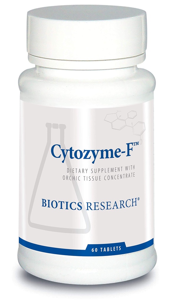 Recherche en biotique Cytozyme F Formule de soutien féminine, soutient la fonction endocrine, la santé glandulaire, la santé des femmes, l'activité antioxydante potent, SOD, Catalase. 60 comprimés
