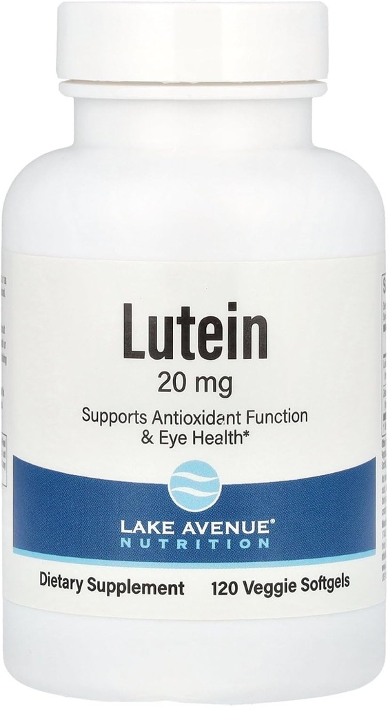 Lake Avenue Lutein - mit Lutein & Zeaxanthin aus Marigold Extrakt - Unterstützt Antioxidante Aktivität & Augengesundheit - Vegetarisch Freundlich, Non-GMO - 20 mg - 120 Veggie Softgels