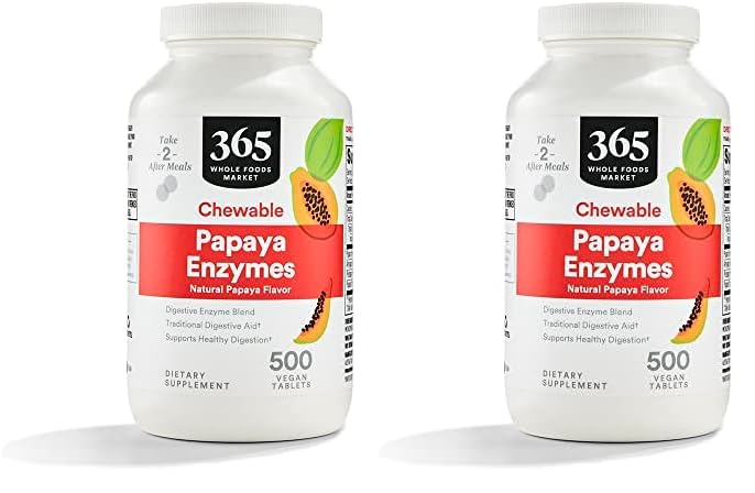 365 von Whole Foods Market, Papaya Enzymes, 500 Chews (Pack von 2)