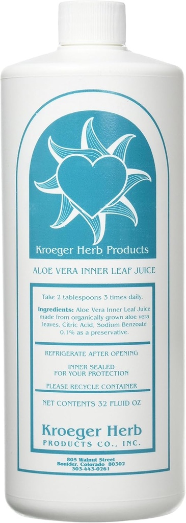 Kroeger Herb Aloe Vera Gel, Feuille intérieure, 32 once