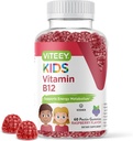 Viteey Vitamin B12 für Kinder Gummie, 1000mcg - Metabolismus, Natürliche Energie-Unterstützung - Vegan, Gelatin frei, Glutenfrei, GMO kostenlos - Tasty Chewable B12 Raspberry Flavored Gummy