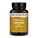 Dr. Mercola Fermented Ginger mit Benegut - unterstützt Verdauungs- und Gutgesundheit - Aids Occasional Gas, Bloating & Discomfort - Non-GMO, Gluten-Free & Soy-Free - 60 Kapseln (60 Servietten)