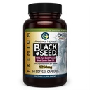 Amazing Herbs Premium Capsules d'huile de graines noires - Haute puissance, Nigella pressée à froid Sativa aide à la santé digestive, le soutien immunitaire et la fonction cérébrale - 60 comte, 1250mg