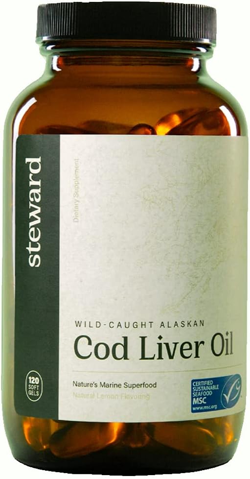 STEWARD - Wild-Caught Alaskan Cod Liver Oil 120 Softgels | Omega-3's EPA, DHA, DPA und SPMs + Natürliche Vitamine A & D