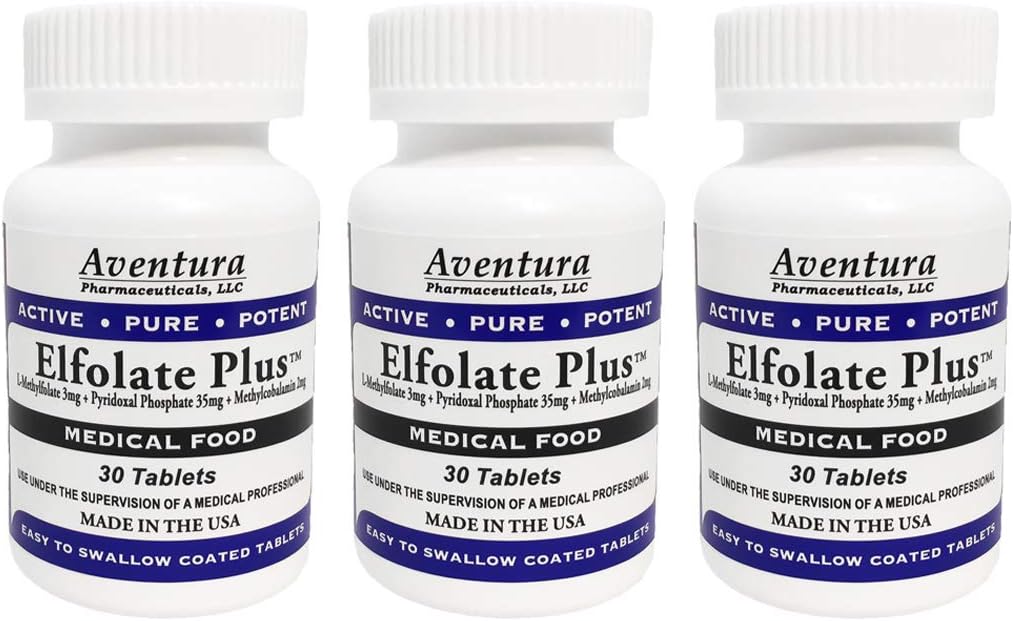 Plus® 3mg 3 Pack L-méthylfolate Méthylfolate Méthylfolate Complément alimentaire médical Force professionnelle Potentiel pur actif 30 comprimés