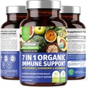 N1N Premium 7 in 1 Immununterstützungsergänzung [100% USDA Organic] Tägliche Immun Boost mit Vitamin C, Elderberry, Moringa Leaf, Oregano und Knoblauch für Immunität und Entzündungsreaktion, 90 Tabletten