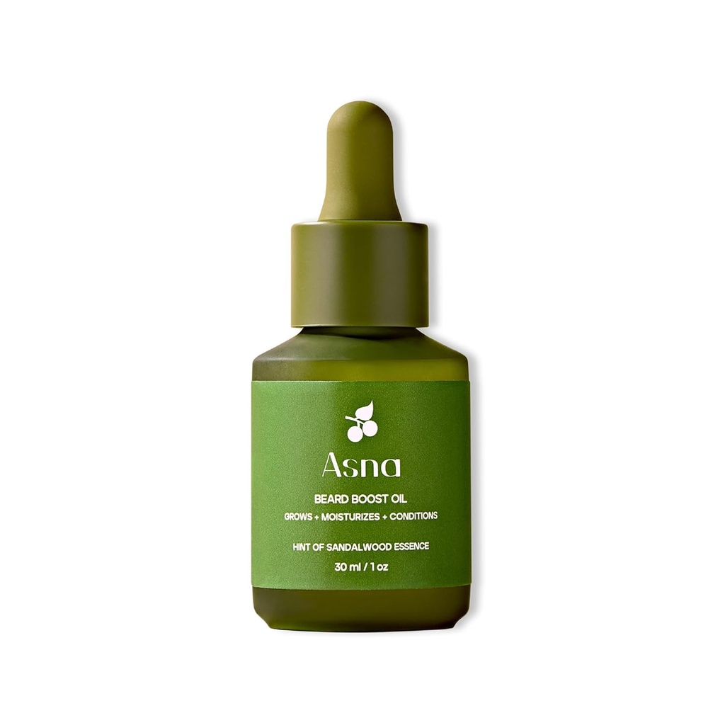 Asna Beard Boost Oil - Kaltgepresst, Alle Haararten, Stimuliert Wachstum, Nourishing & Moisturizing, Ayurvedic mit Vitamin C & Antioxidantien für weichere, Fuller Beard