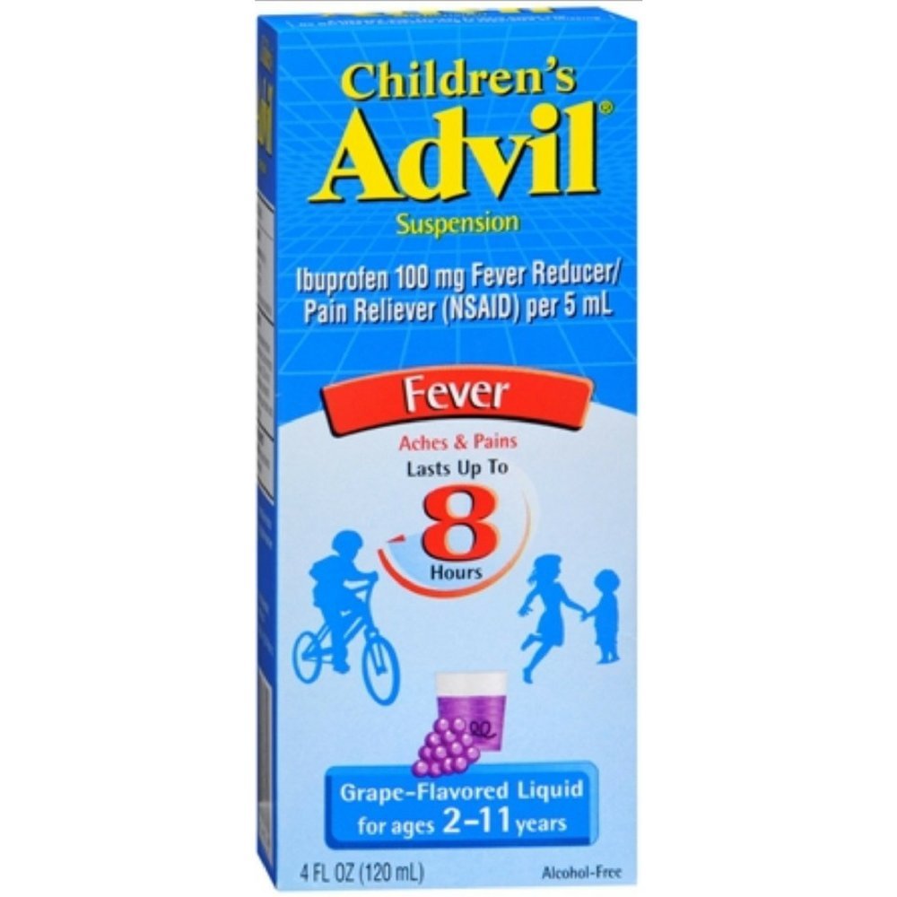 Enfantsâââ€š¬ââ€ž¢s Advil Liquid Pain Relief Medicine and Fever Reducer, 100 Mg Ibuprofène pour les enfants pour les 2-11 ans, Raisin - 4 Fl Oz