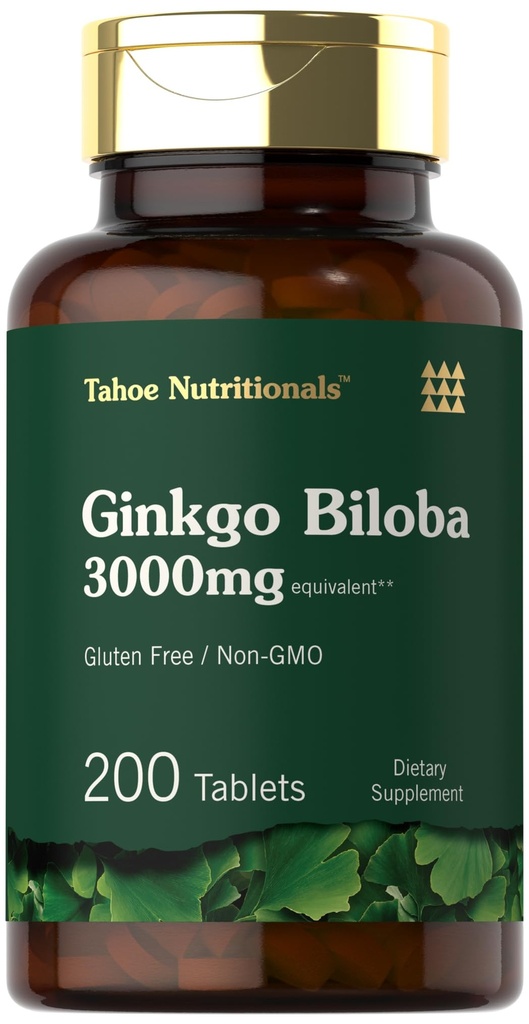 Carlyle Ginkgo Biloba 3000mg | 200 Vegetarische Tabletten | Extra Strength | Non-GMO, Gluten Freen Formula | von Tahoe Nutritionals