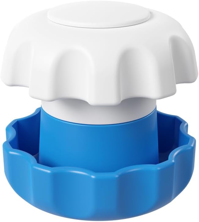 EZY DOSE Broyeur à pilules, Vitamines, Comprimés Broyeur et broyeur, Cruses sans effort dans la poudre fine, Caractéristiques Compartiment de stockage, Durable, Design facile à utiliser, Bleu, Grand, Sans BPA