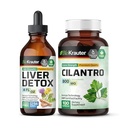 BIO KRAUTER Teinture de détox du foie 4 Fl. Oz. & Cilantro 100 Capsules