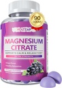 Magnésium Gommies pour Calme : Supplément diététique pour la santé - Magnésium Citrate Supplément à haute absorption 90 Compte (Pack de 1)