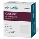 Dynarex Dürma+ CuraFoam Foam Dressings - Sterile Non Adhesive Wound Pads, Highly Absorbent - Provides Moist Cushioned Healing Environment - 4" x 4 1/4" - 1 Box of 10