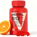 Vegan Vitamin D3 & B12 Gummie, Methyl B12 Ergänzung für Erwachsene & Kinder, Enhanced with Vitamin D 3 for Natural Energy, Immune, Metabolism & Focus, Orange, 90 Gummie
