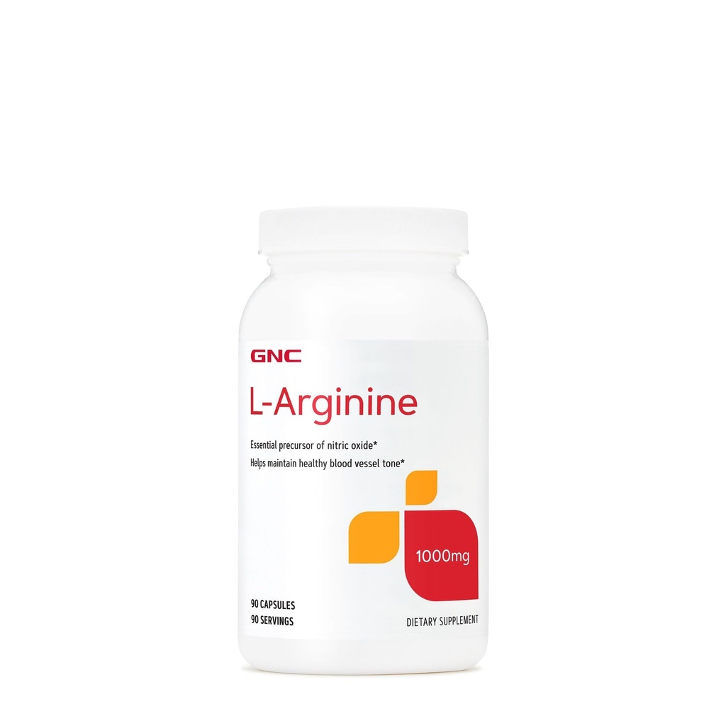 GNC L Arginine 1000mg Supplement, Unterstützt gesunde Blutgefäß Tone, 90 Servierungen