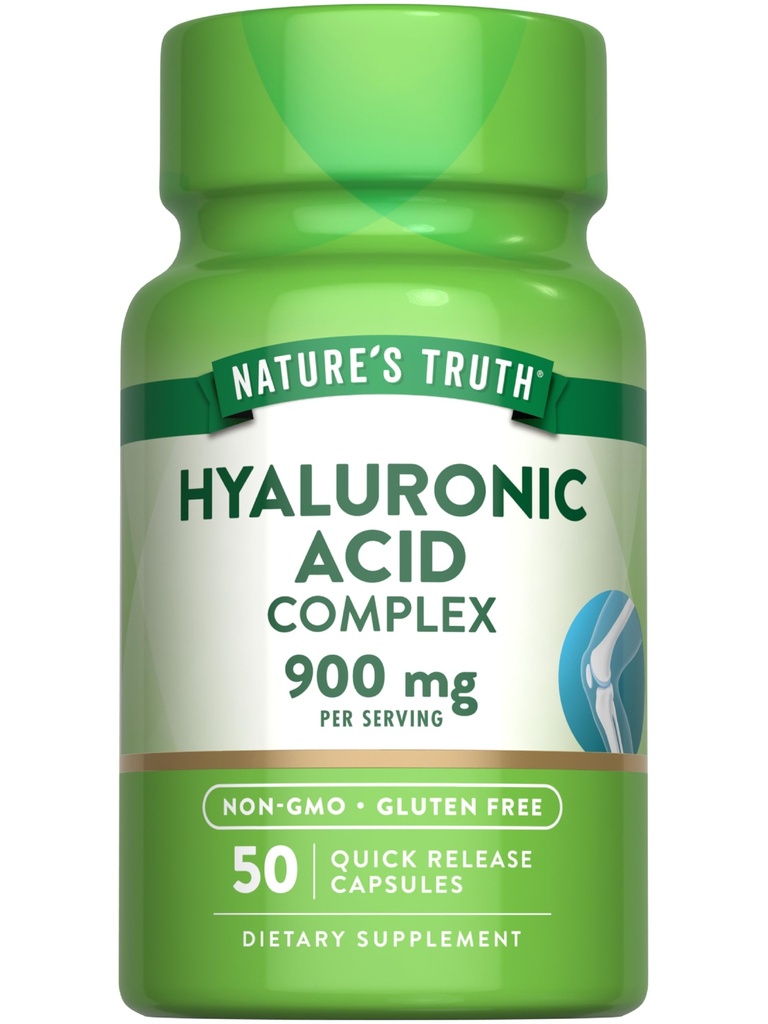 Nature's Truth Hyaluronsäure mit Collagen & MSM | 900mg | 50 Kapseln | Non-GMO & Gluten Kostenlose Ergänzung