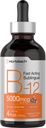 Horbaach B12 Vitamin 5000 mcg Sublingual | 4 Fl Oz | als Methylcobalamin und Cyanocobalamin | Flüssige vegetarische Tropfen | Beerengeschmack | Non-GMO & Gluten Free Supplement