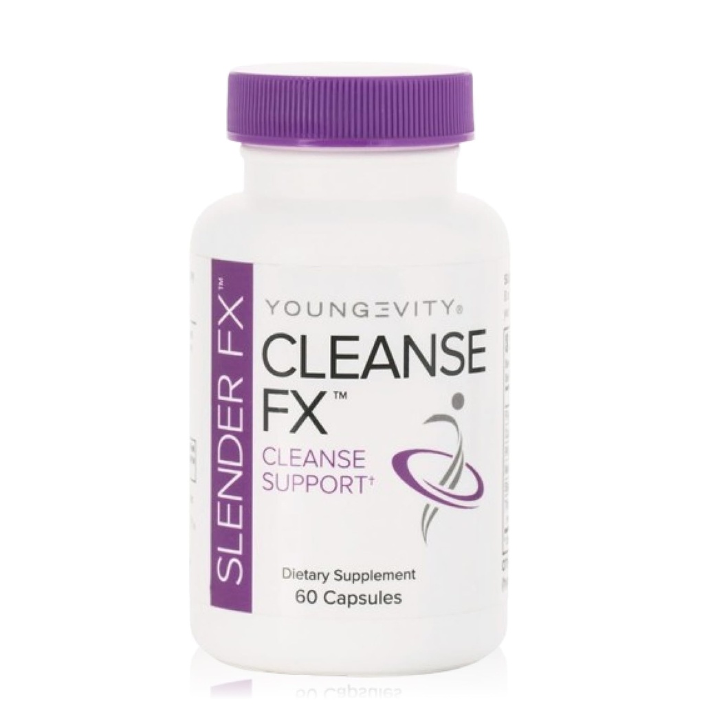 Youngevity Slender FxTM Cleanse FxTM - Super Colon Cleanse 15 Day - Natural Herb Blend - Flax Seed, Cape Aloe, Rhubarb Root, Triphala, Slippery Elm, Marshmallow Root - 60 Kapseln (Pack von 4)