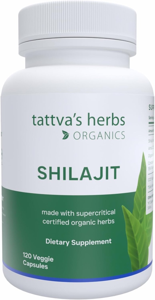 Tattva Kräuter Shilajit Kräuterergänzung, Shilajit für Männer und Frauen, Himalaya Shilajit Capsules, Shilajit Extract, 1 Pack, 120 Count, 25 Jahre Premium Service