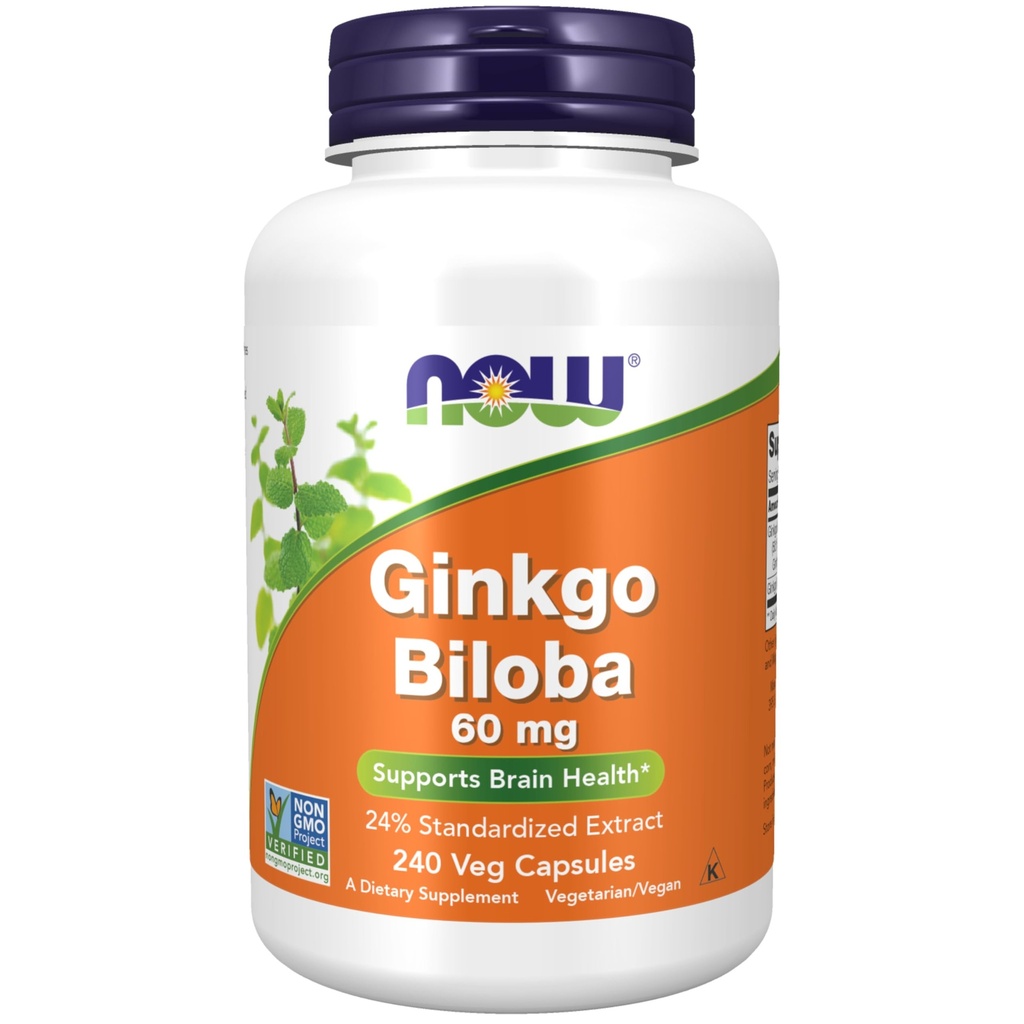 JETZT Nahrungsergänzungsmittel, Ginkgo Biloba 60 mg, 24% Standardisierte Extrakt, Non-GMO Projekt Verifiziert, 240 Veg Kapseln