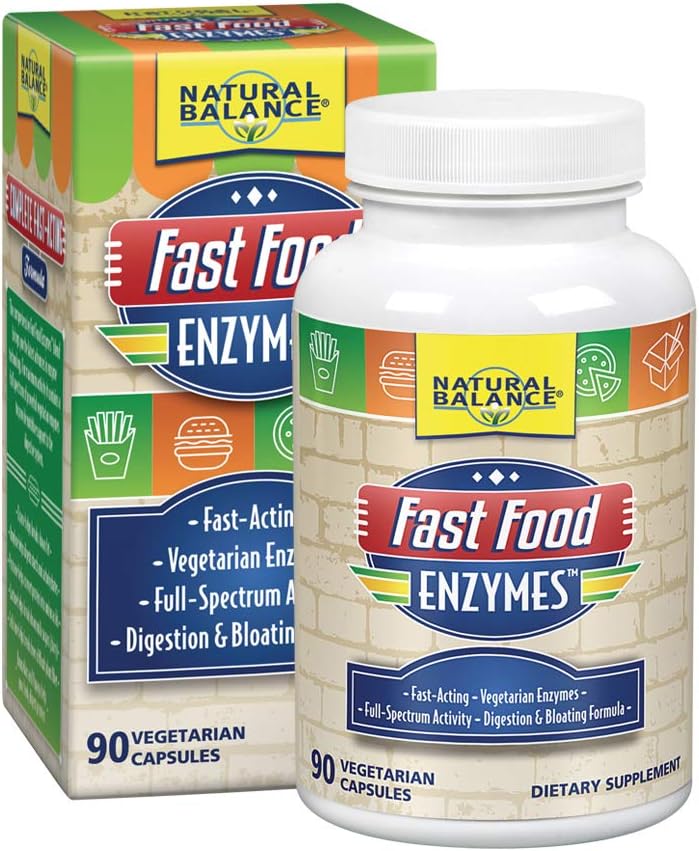 Enzymes alimentaires rapides d'équilibre naturel, 90 capsules