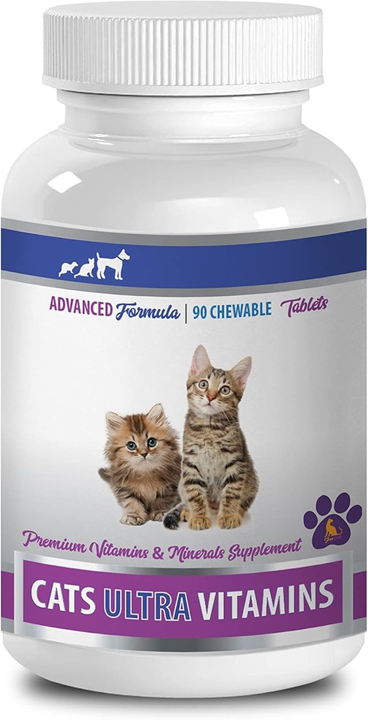 Katzen-Tee Reinigung Treats - Ultra Vitamine für Katzen - Gesunde Mineralien und Vitamine Formel - Kaus - Katze Kalzium - 1 Flasche (90 Bäume)