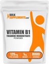 BulkSupplements.com Poudre de mononitrate de thiamine - Poudre de vitamine B1, Supplément de thiamine B1 - Vitamines B1 sans gluten, 125 mg par portion, 1 kg (2,2 lbs) (paquet de 1)